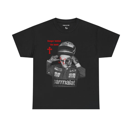 "Danger Behind the Mask" graphic tee