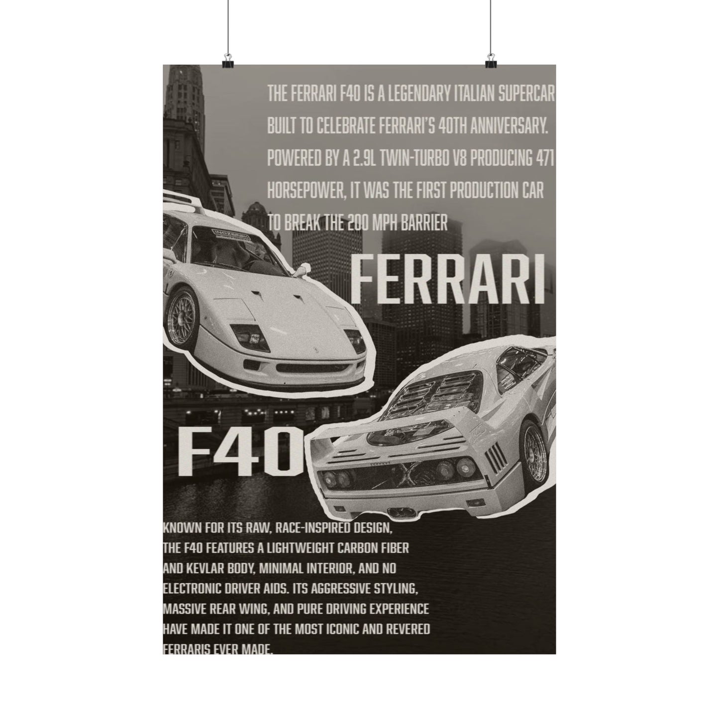Ferrari F40 poster